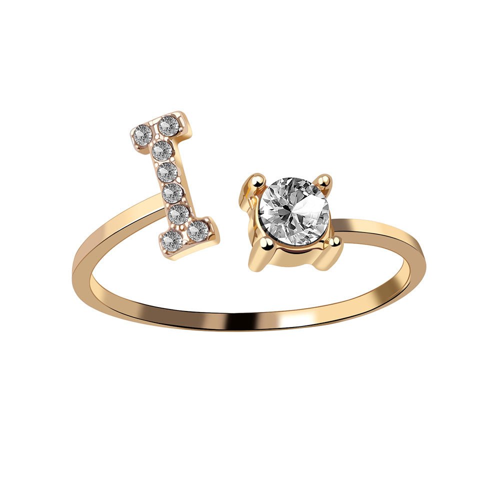 Adjustable Personalized Alphabet Ring - Sphere Standouts