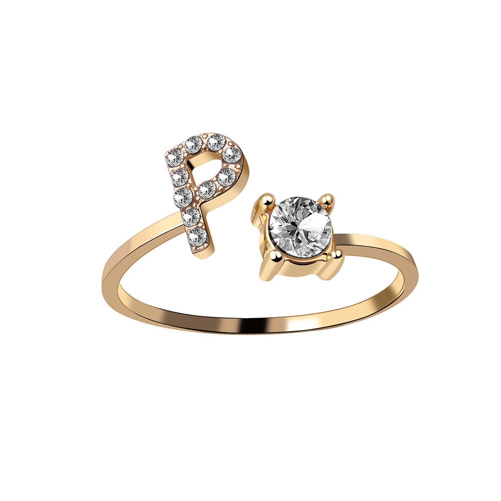 Adjustable Personalized Alphabet Ring - Sphere Standouts