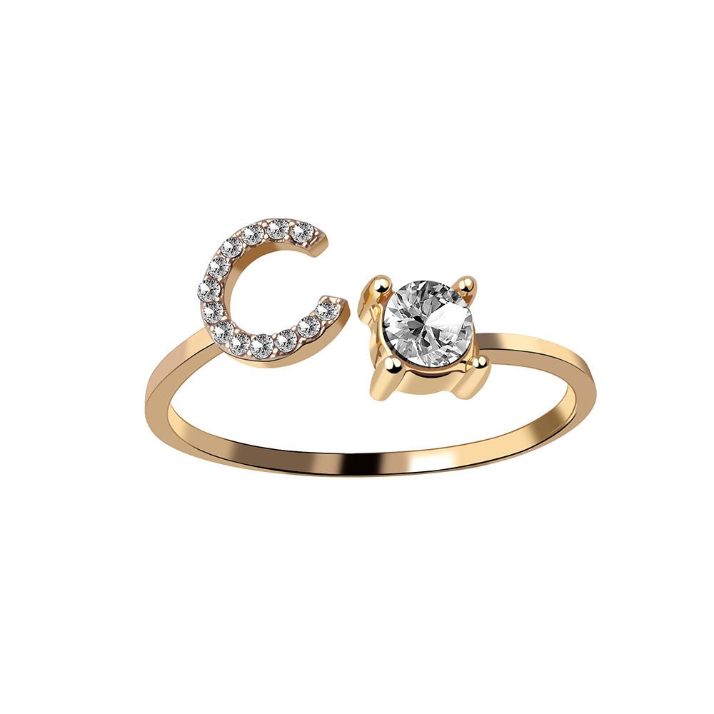 Adjustable Personalized Alphabet Ring - Sphere Standouts