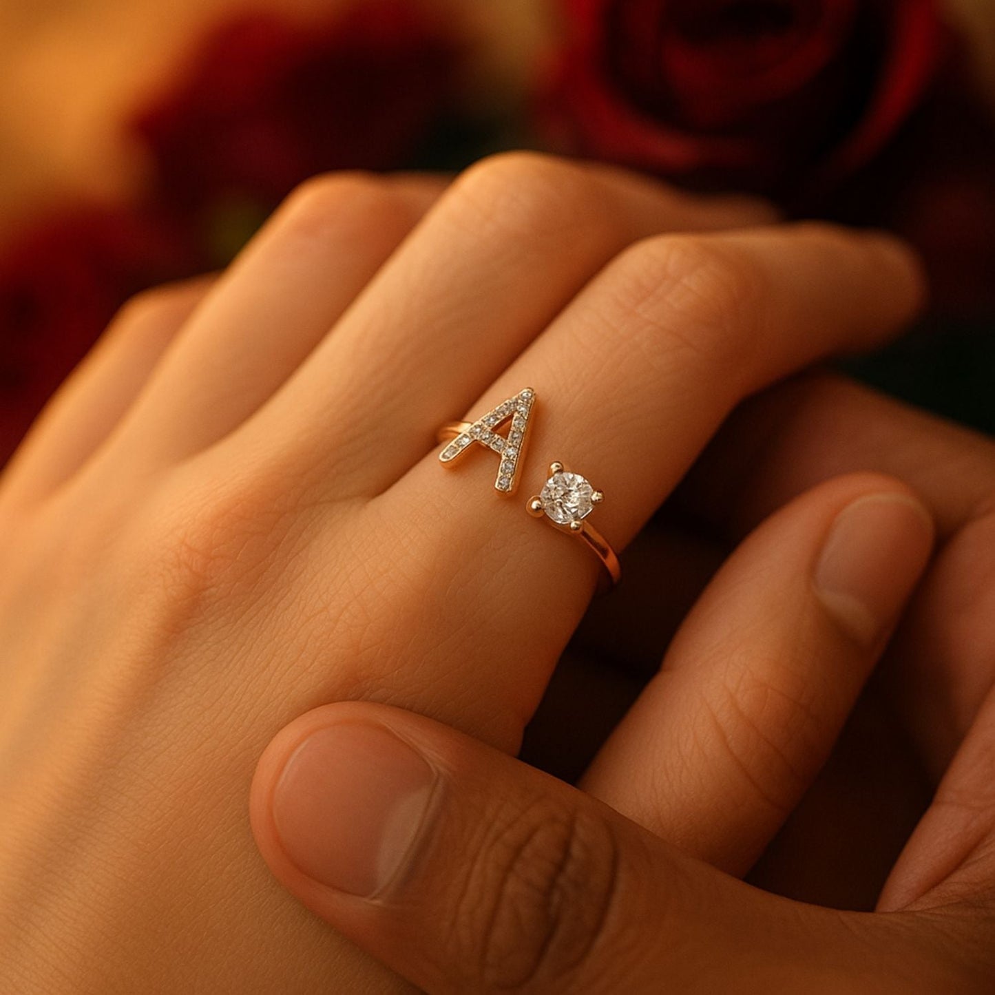 Adjustable Personalized Alphabet Ring - Sphere Standouts