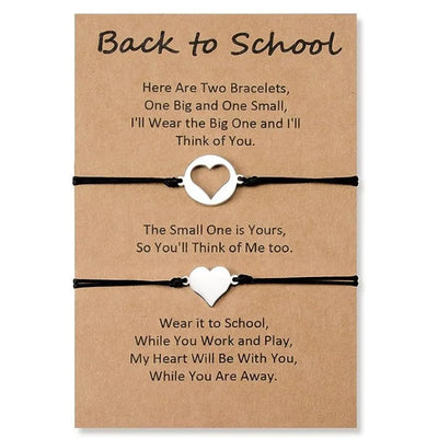 Back To School Mother and Daughter Heart Bracelet Set - Sphere Standouts