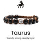 Black Braided Zodiac Bracelet - Sphere Standouts