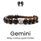 Black Braided Zodiac Bracelet - Sphere Standouts