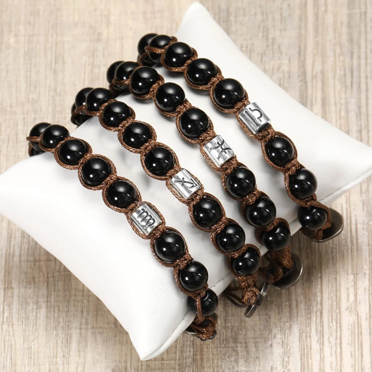 Black Braided Zodiac Bracelet - Sphere Standouts