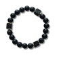 Black Lava Stone and Matte Onyx Beaded Bracelet - Sphere Standouts