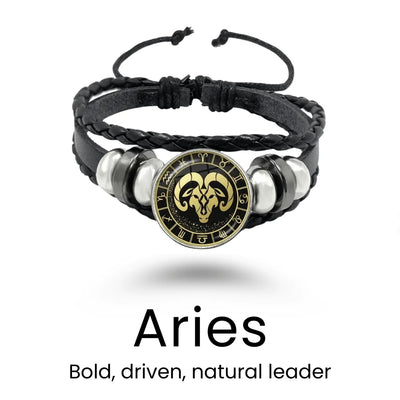 Black Rope Zodiac Bracelet - Sphere Standouts