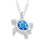 Blue Opal Turtle Necklace - Sphere Standouts