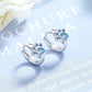 Blue Zircon Cat Paw Earrings - Sphere Standouts