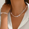 Elegant Glass Rhinestone Fish Tail Set in Rose Gold — jewelry set for women