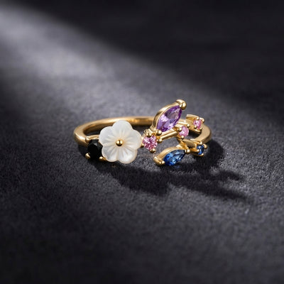 Spring Blossom Ring - packshot dark bg