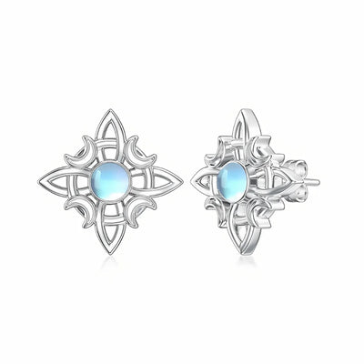 Celtic Moonstone Stud Earrings - Sphere Standouts