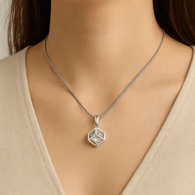 Cubic Zirconia Necklace & Earring Set - Sphere Standouts