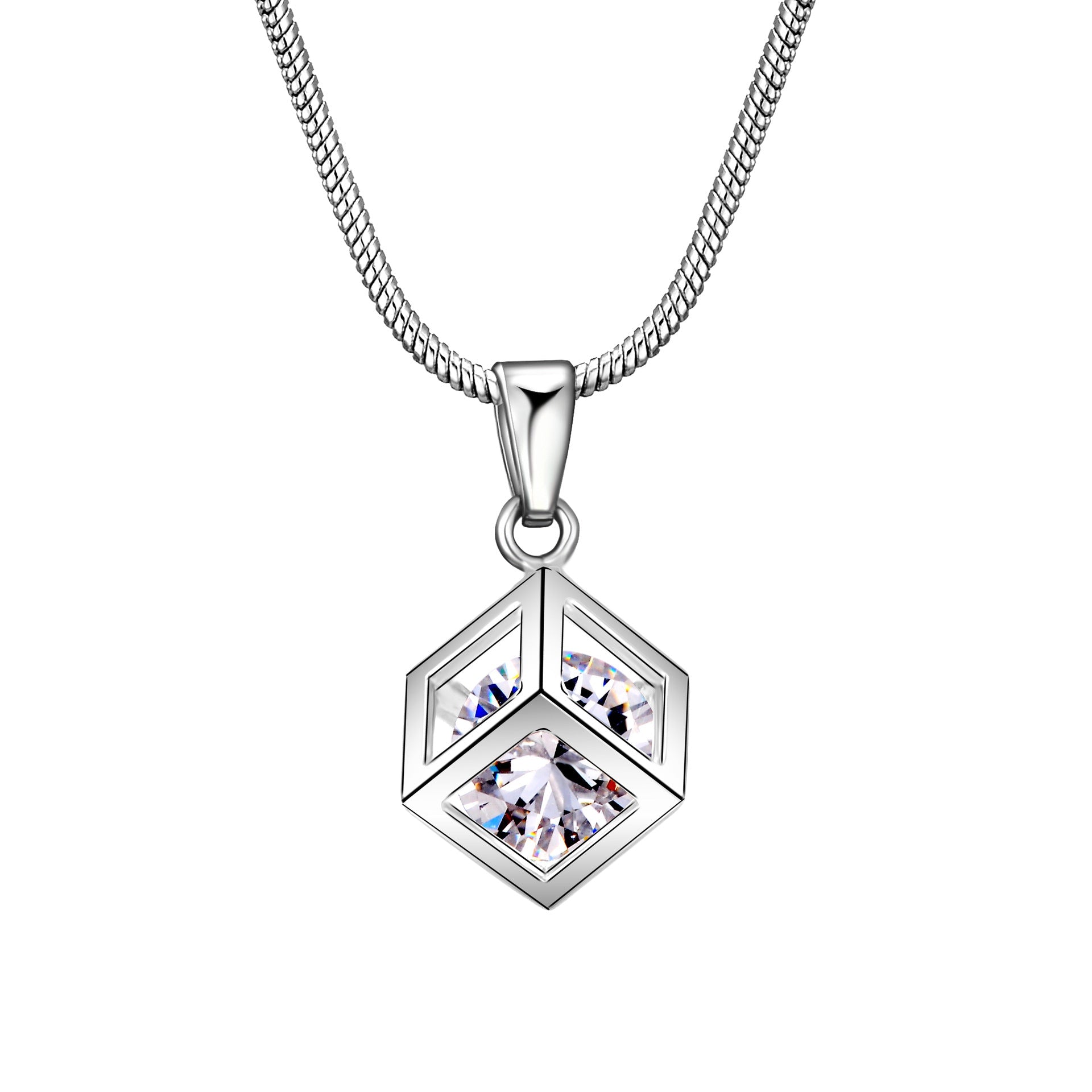 Cubic Zirconia Necklace & Earring Set - Sphere Standouts