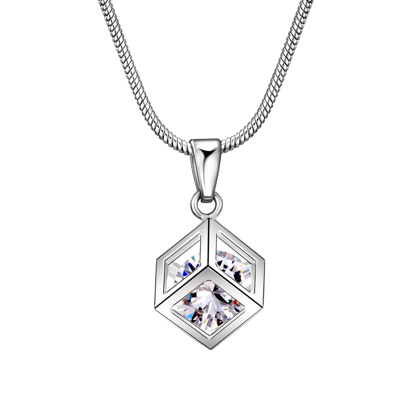 Cubic Zirconia Necklace & Earring Set - Sphere Standouts