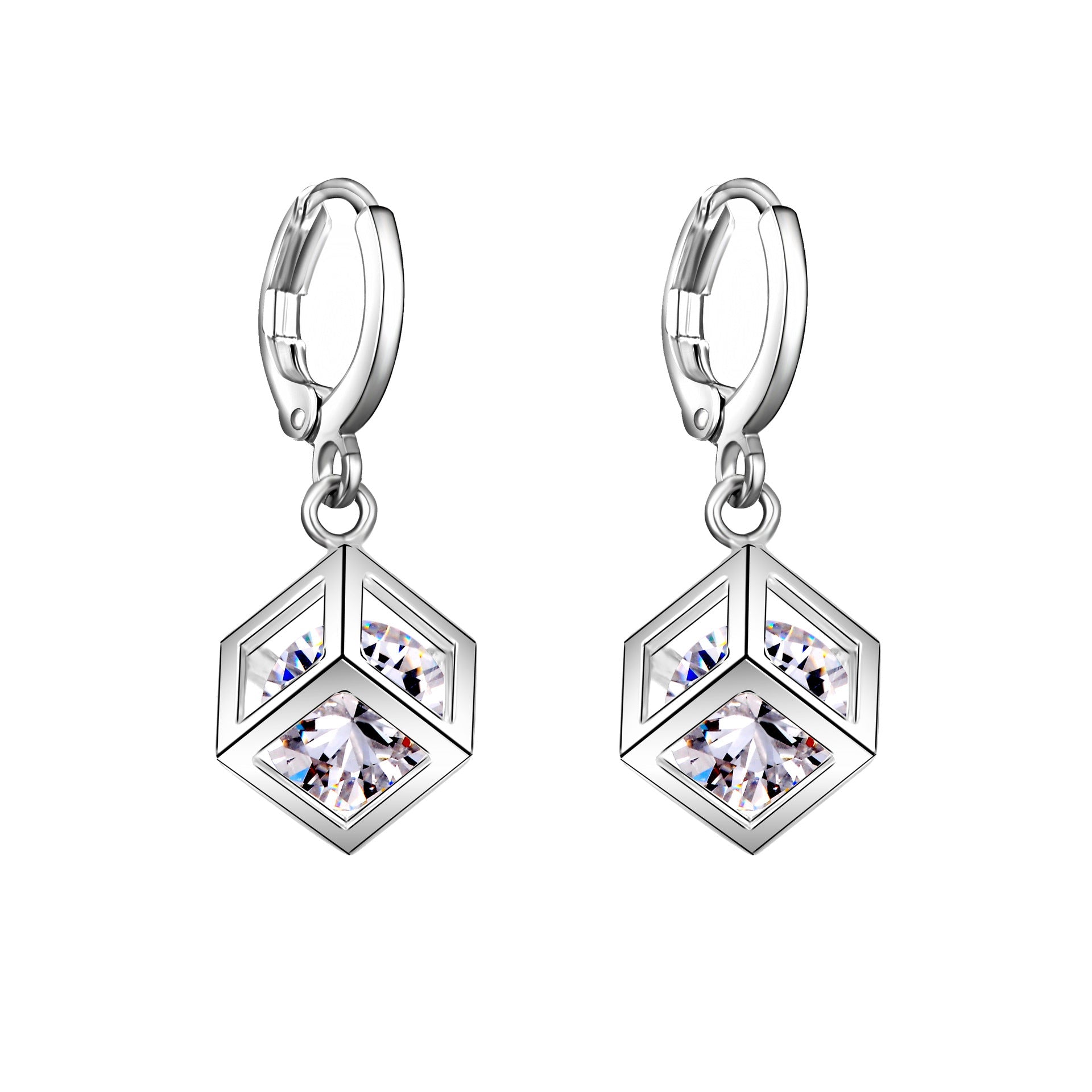 Cubic Zirconia Necklace & Earring Set - Sphere Standouts