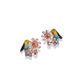 Daisy Bird Charm Earrings - Sphere Standouts