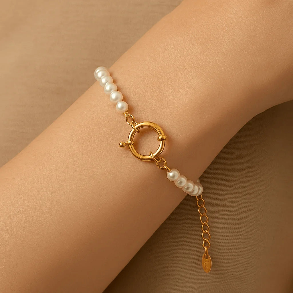 Delicate Pearl Charm Bracelet - Sphere Standouts