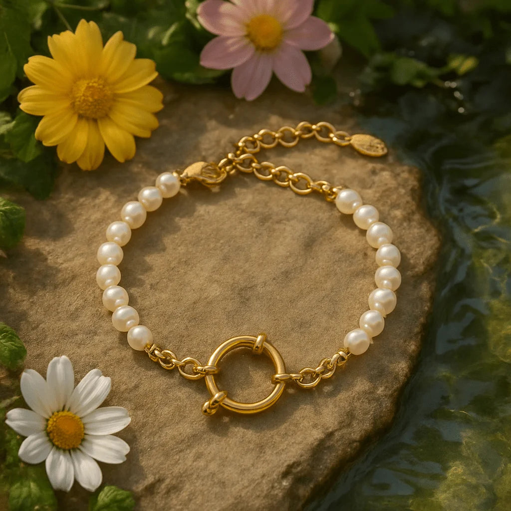 Delicate Pearl Charm Bracelet - Sphere Standouts