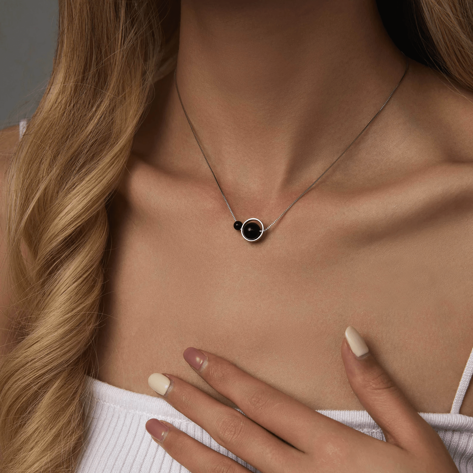 Dual Stone Obsidian Necklace - Sphere Standouts