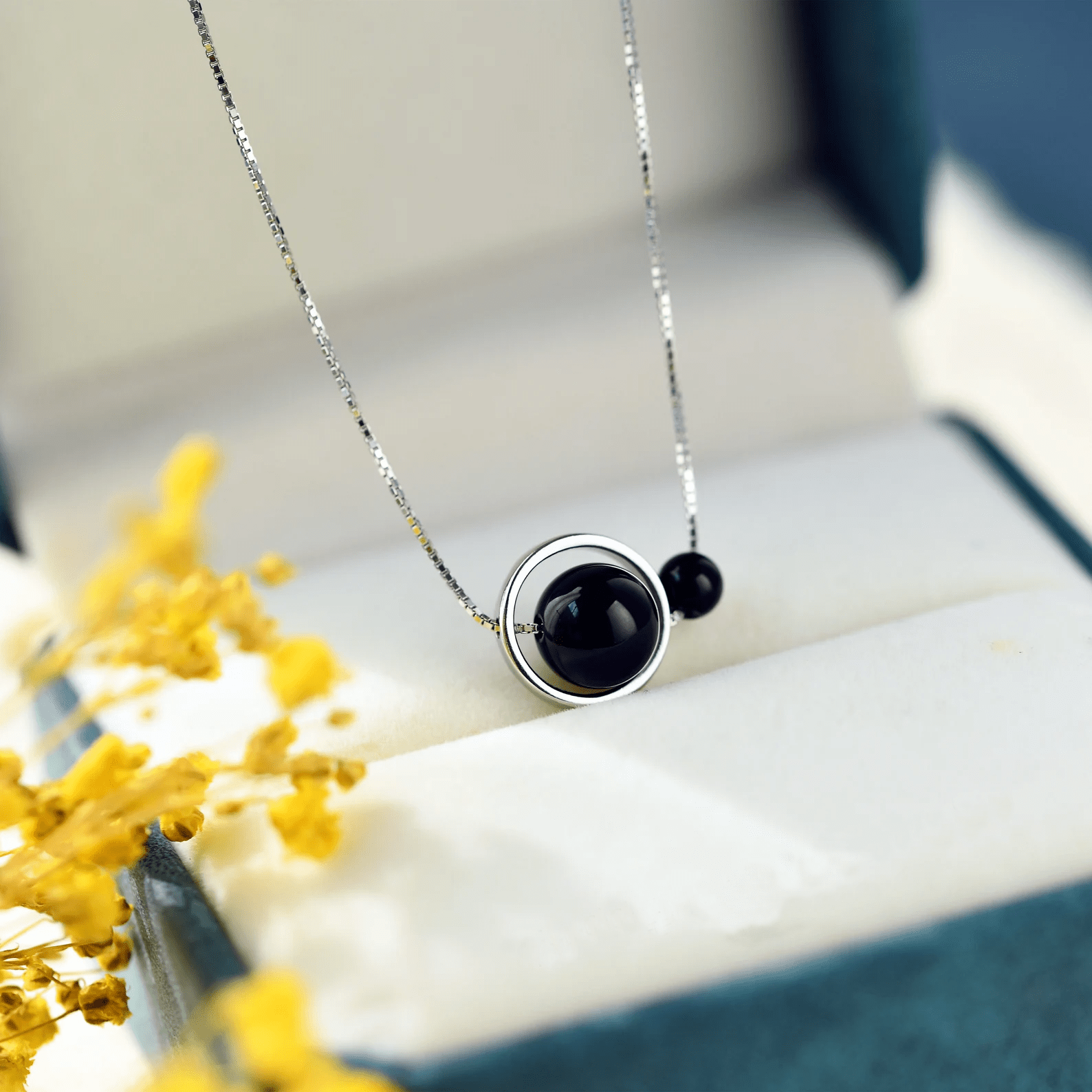 Dual Stone Obsidian Necklace - Sphere Standouts