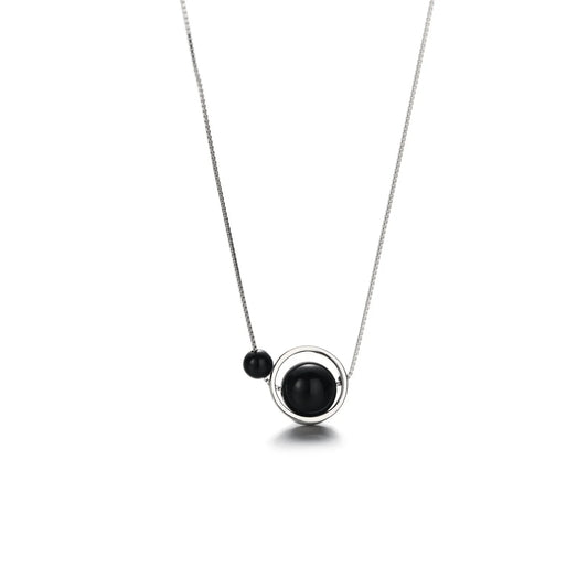 Dual Stone Obsidian Necklace - Sphere Standouts