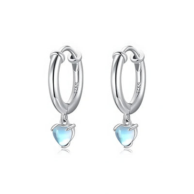 Elegant Moonstone Hoop Earrings - Sphere Standouts