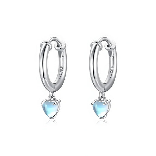 Elegant Moonstone Hoop Earrings - Sphere Standouts