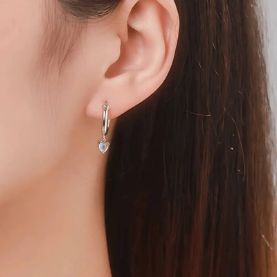 Elegant Moonstone Hoop Earrings - Sphere Standouts