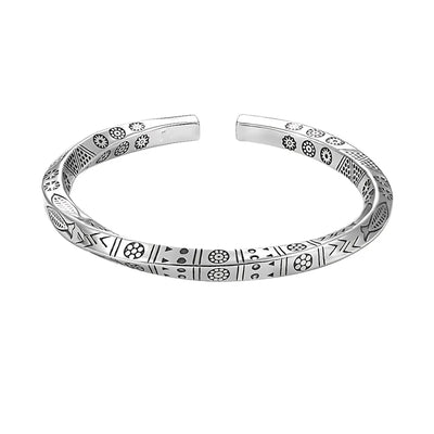 Ethnic Design Open Cuff Bracelet - Sphere Standouts