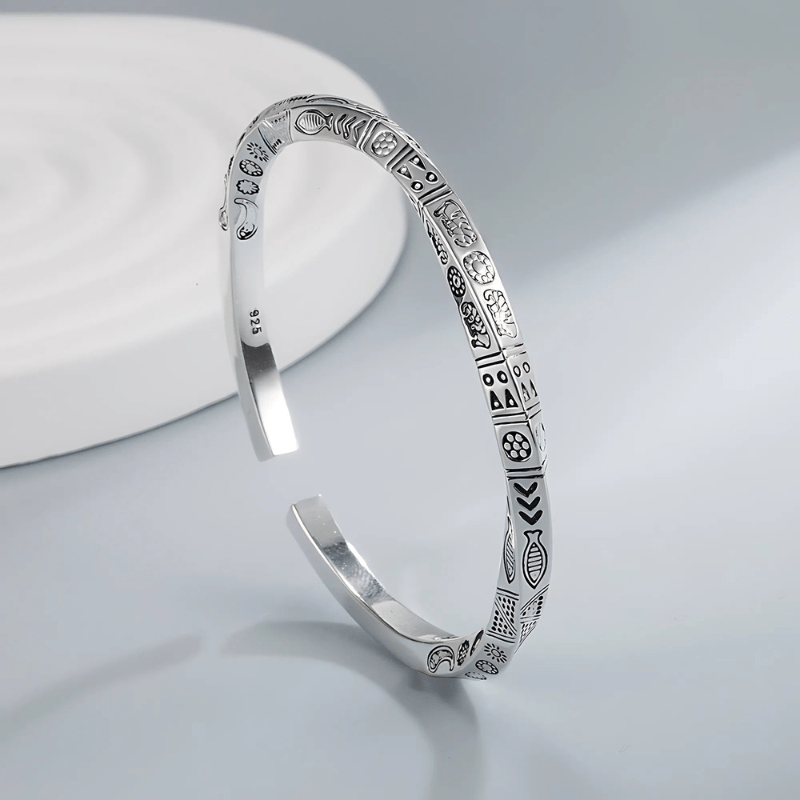 Ethnic Design Open Cuff Bracelet - Sphere Standouts