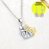 Faithful Cat Pendant + Earrings - Sphere Standouts