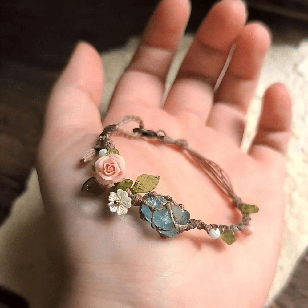 Floral Woven Stone Bracelet - Sphere Standouts