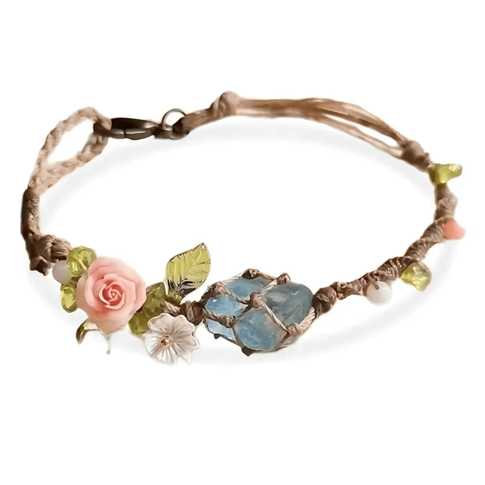 Floral Woven Stone Bracelet - Sphere Standouts