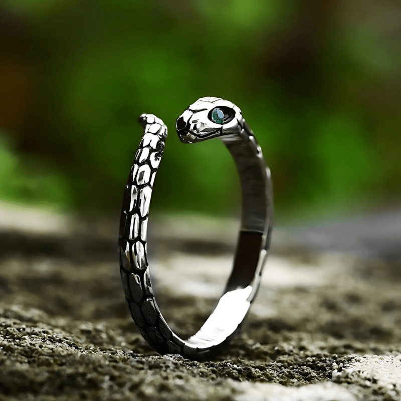 Green Zircon Snake Ring - Sphere Standouts