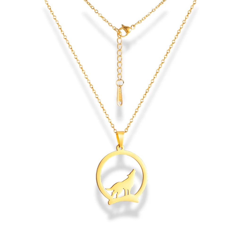 Howling Wolf Pendant Necklace - Sphere Standouts