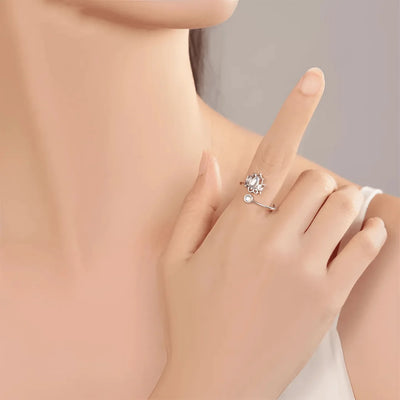 Lotus Moonstone Adjustable Ring - Sphere Standouts