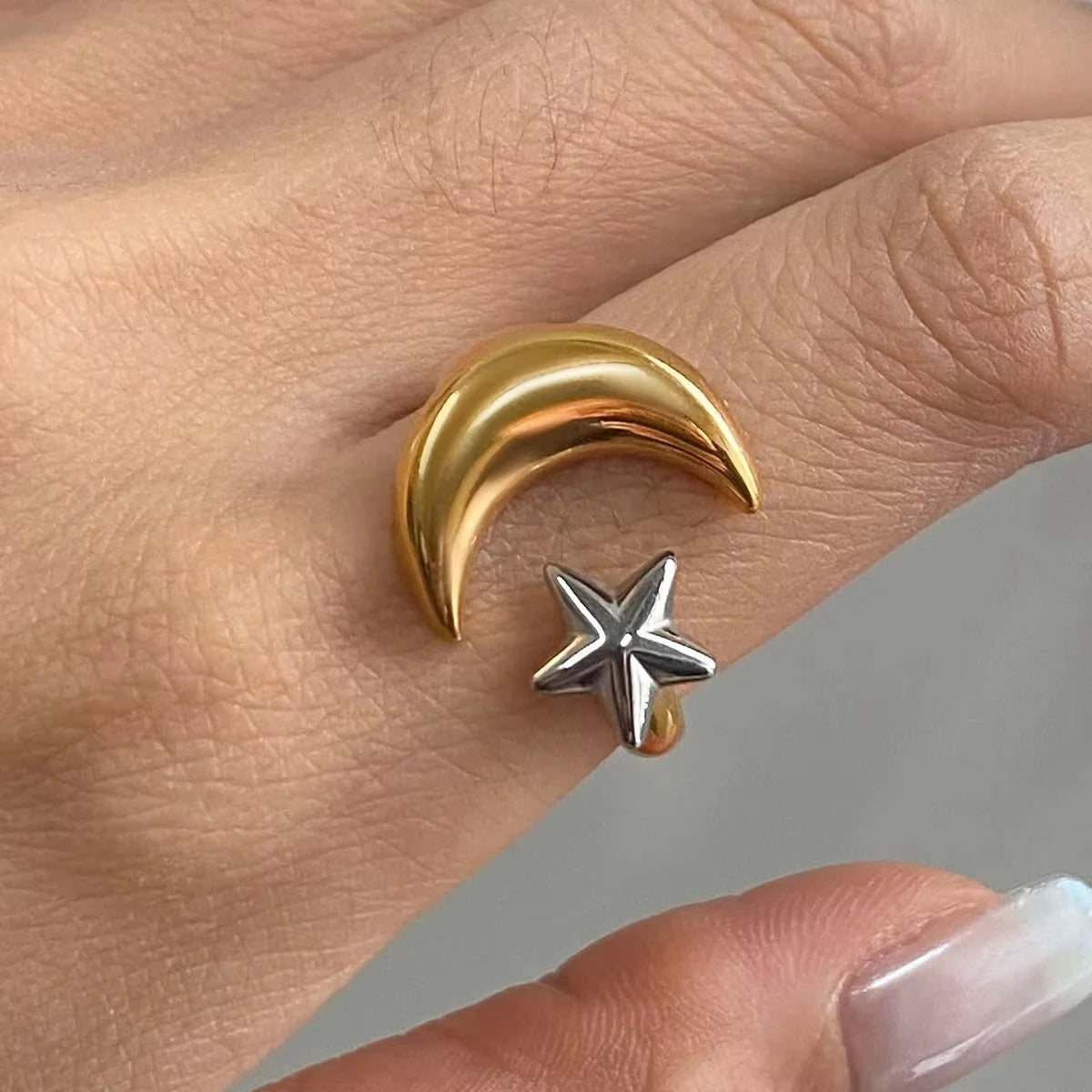 Elegant Star Moon Ring | Adjustable — styled ring, celestial jewelry for women