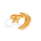 Elegant Star Moon Ring | Adjustable in Gold — ring for women