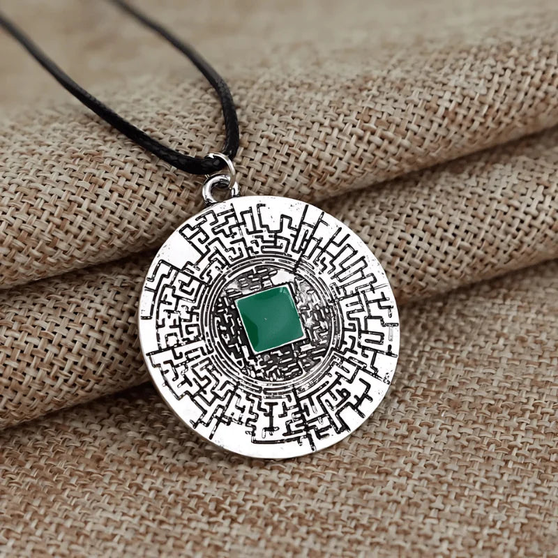 Maze Pendant Leather Necklace - Sphere Standouts
