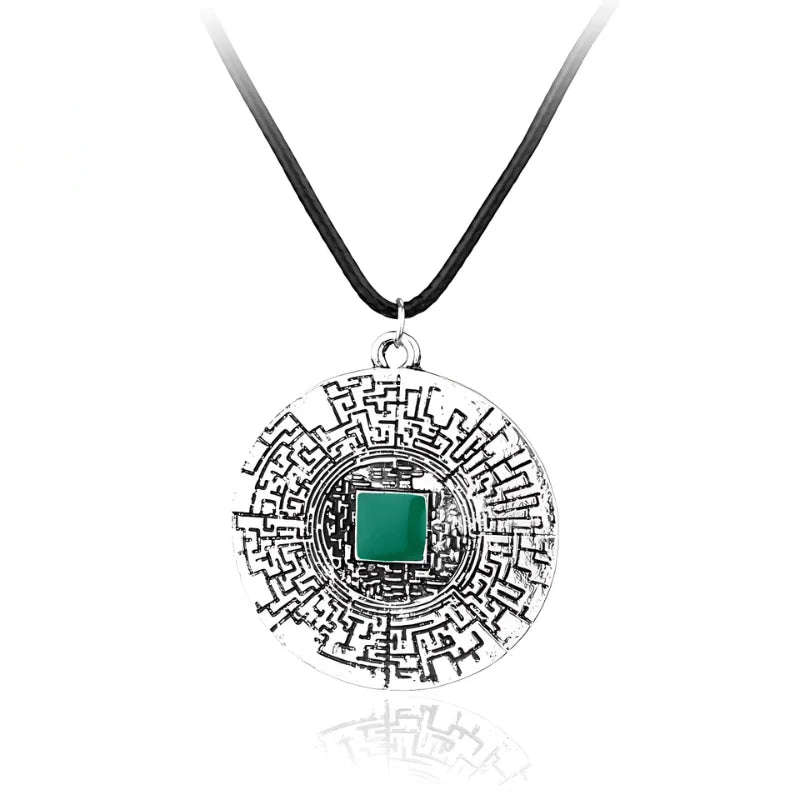 Maze Pendant Leather Necklace - Sphere Standouts
