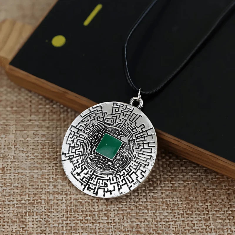 Maze Pendant Leather Necklace - Sphere Standouts