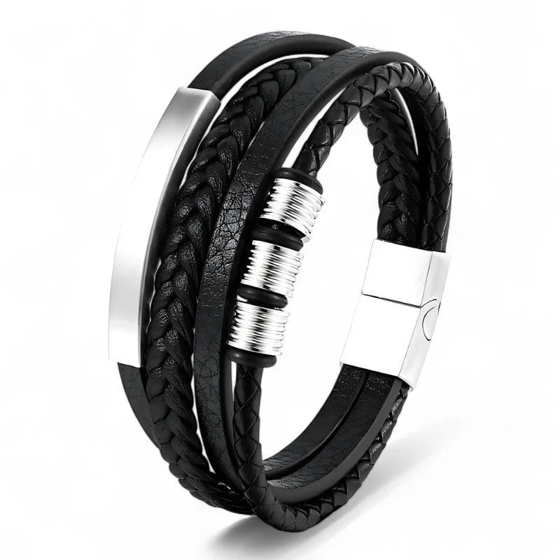 Men’s Multi Layer Leather Bracelet - Sphere Standouts