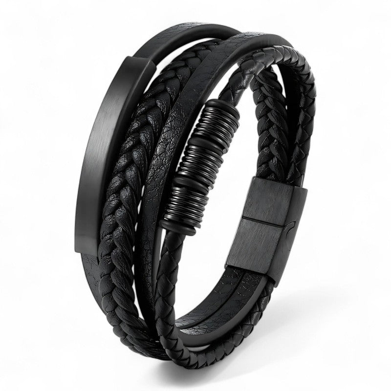 Men’s Multi Layer Leather Bracelet - Sphere Standouts