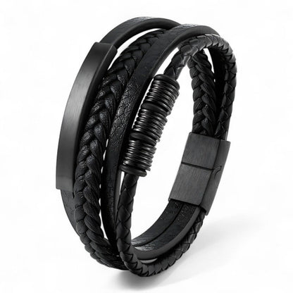 Men’s Multi Layer Leather Bracelet - Sphere Standouts