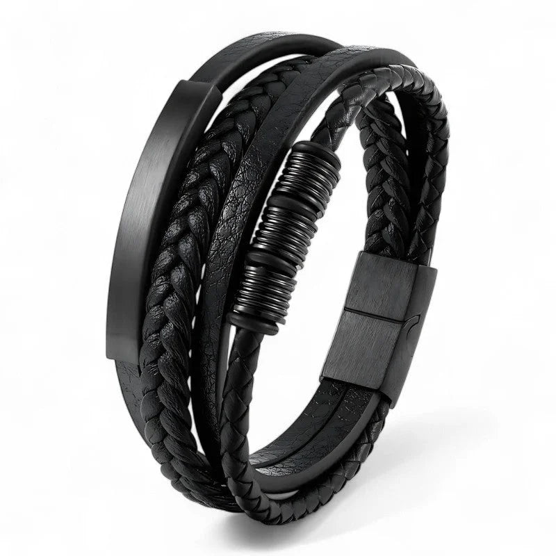 Men’s Multi Layer Leather Bracelet - Sphere Standouts