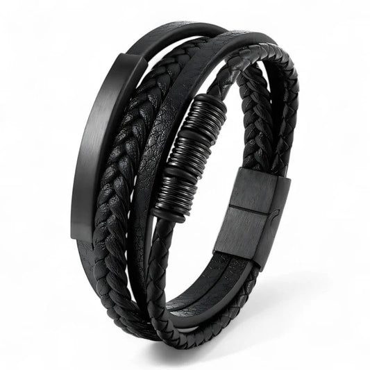 Men’s Multi Layer Leather Bracelet - Sphere Standouts