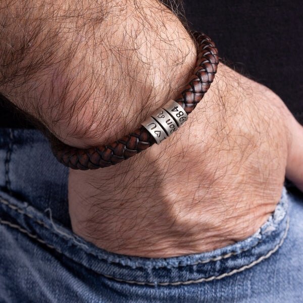 Men's Personalized Name Bead Bracelet - Sphere Standouts