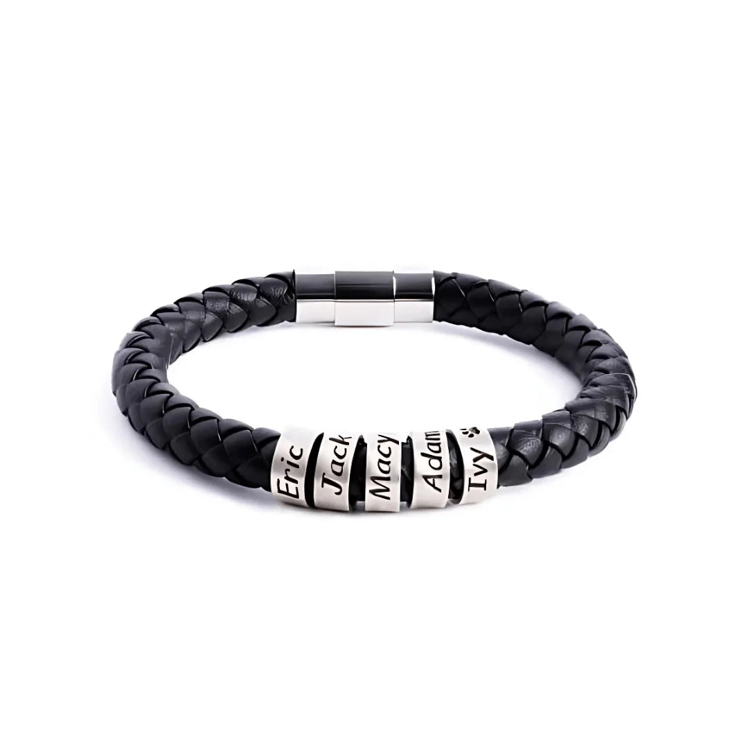 Men's Personalized Name Bead Bracelet - Sphere Standouts