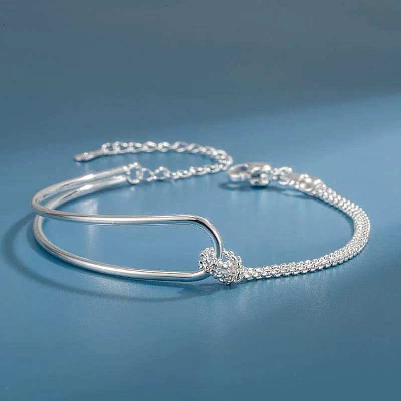 Minimalist Geometric Silver Bracelet (1+1 FREE) - Sphere Standouts