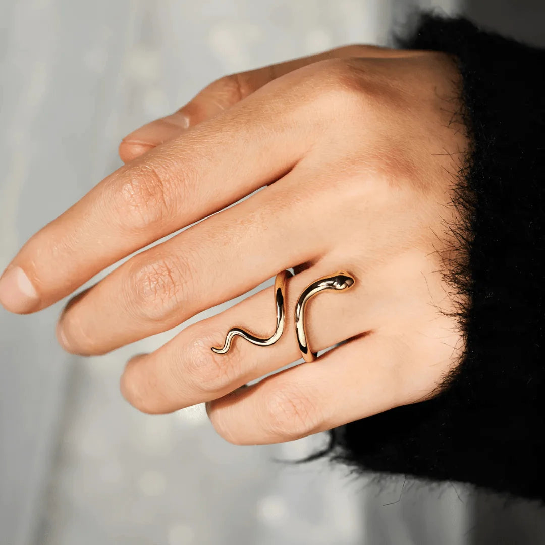 Minimalist Snake Open Ring - Sphere Standouts
